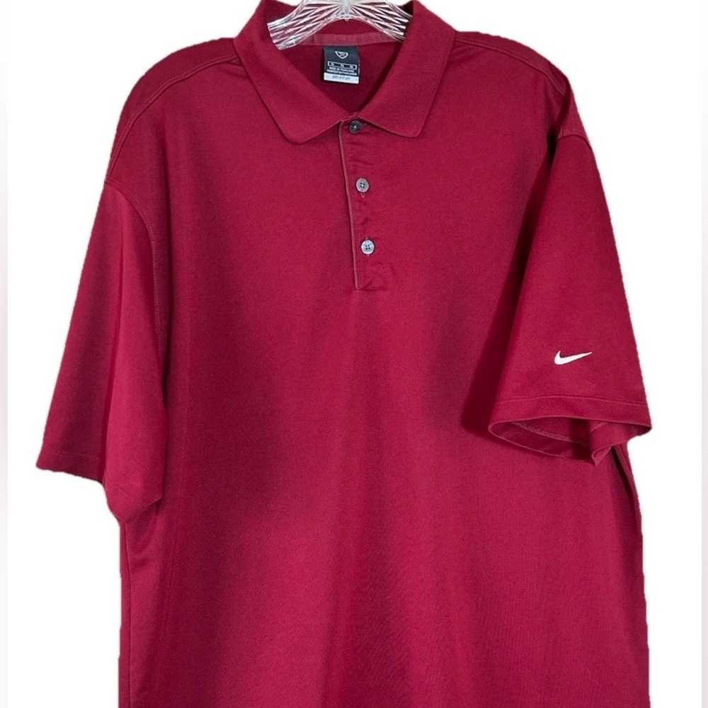 Nike Golf UV Tech Men's Dri-Fit Performance  Polo Shirt Red, Size XL, EUC